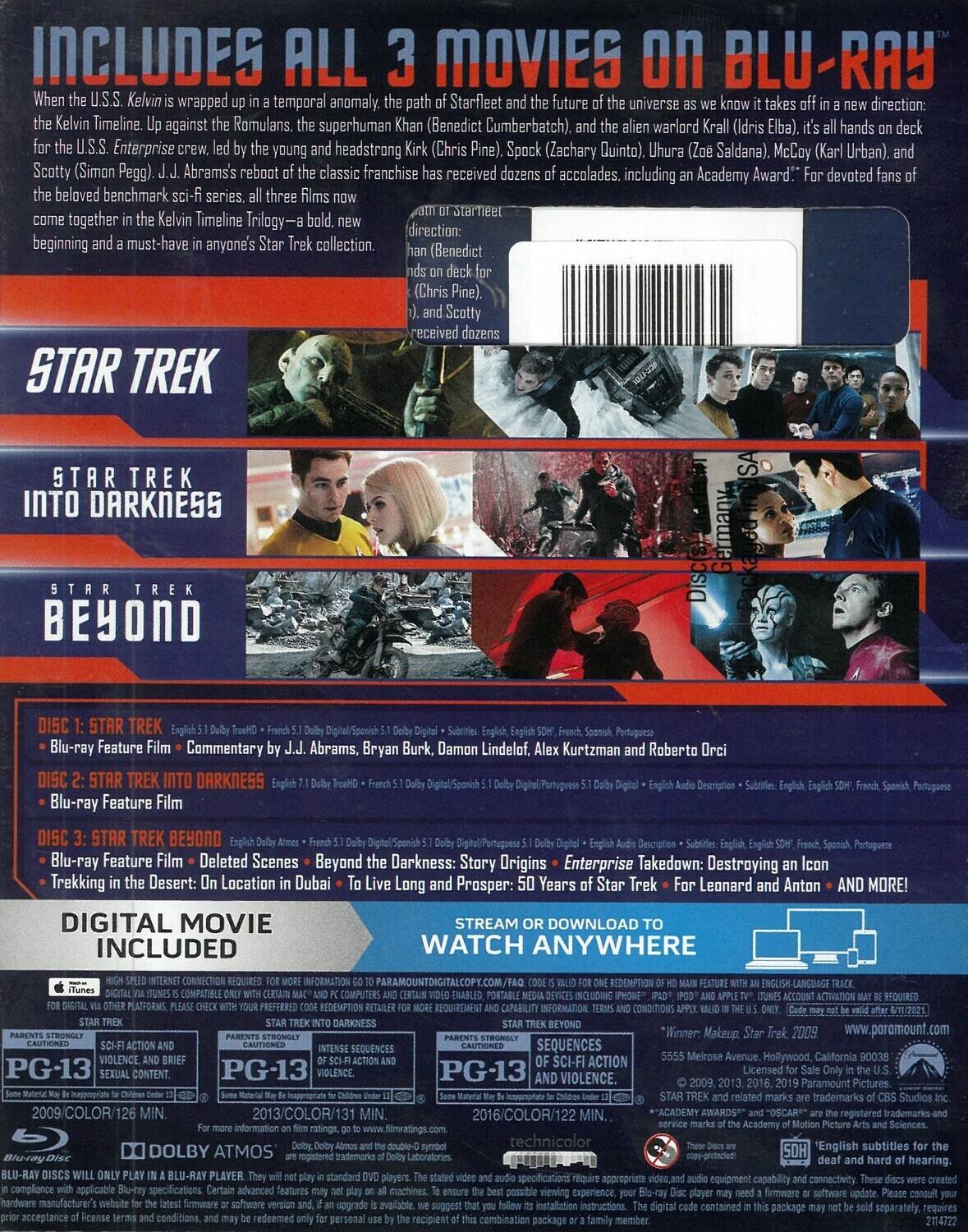 Alt View 1. Star Trek Trilogy: The Kelvin Timeline   - BLU-RAY.