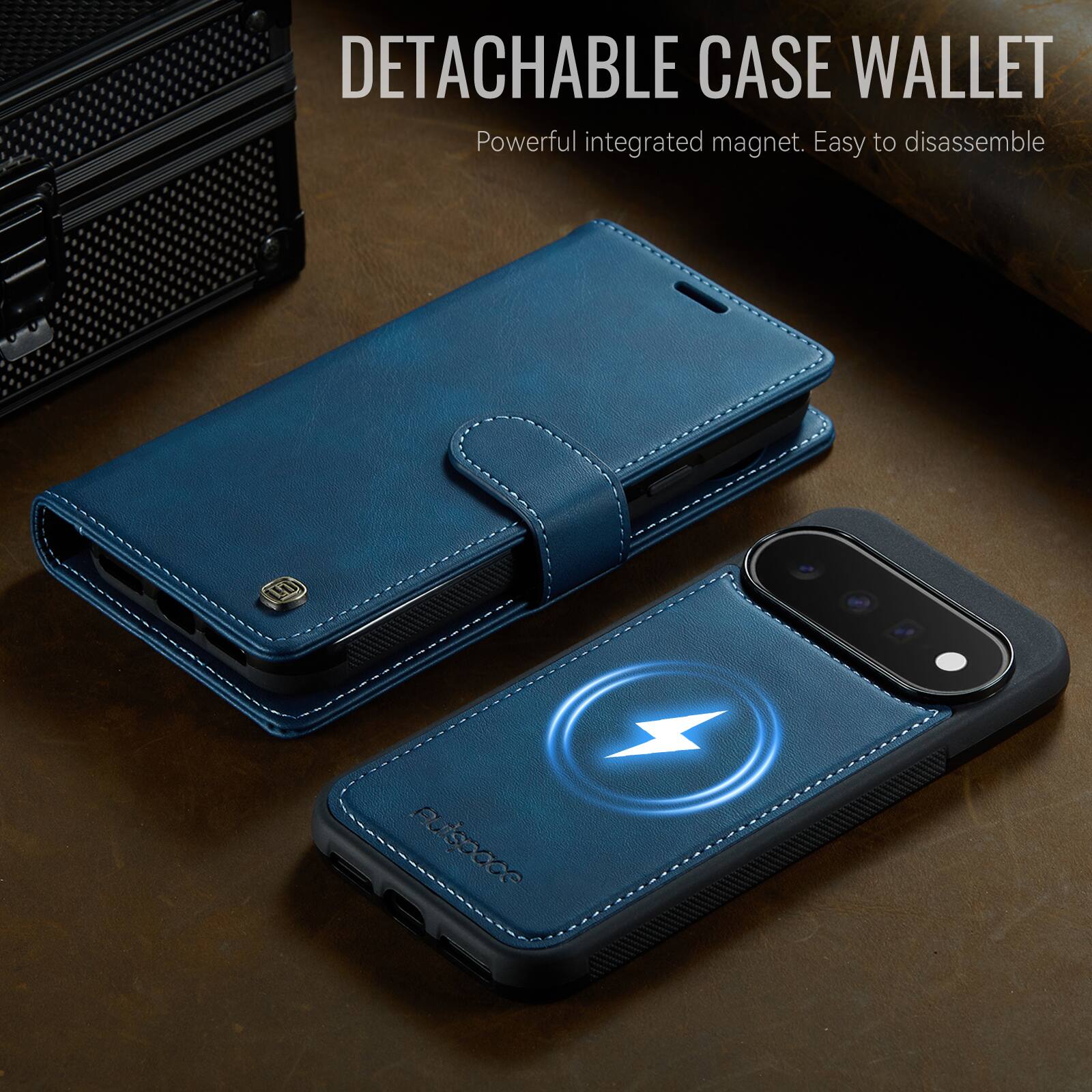 Dteck 2 in 1 Magnetic Leather Wallet Phone Case for Google Pixel 11 Pro ...