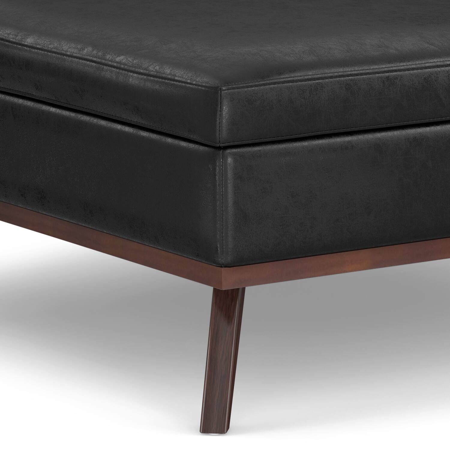 Alt View 13. Simpli Home - Owen XL Square Coffee Table Storage Ottoman - Distressed Black.