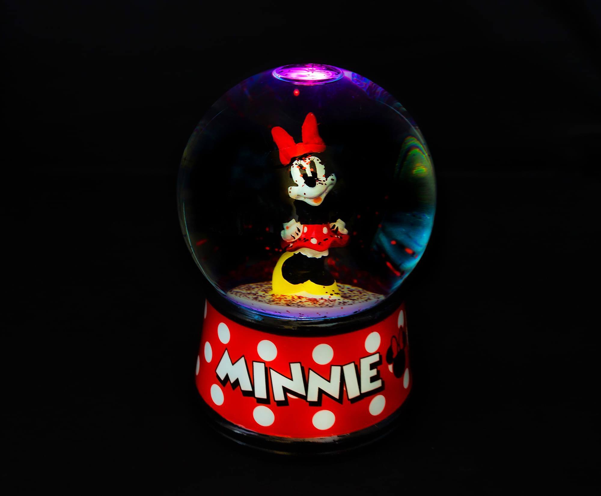 Alt View 1. Disney - Disney Minnie Mouse Light-Up Collectible Snow Globe | 6 Inches Tall - Red.