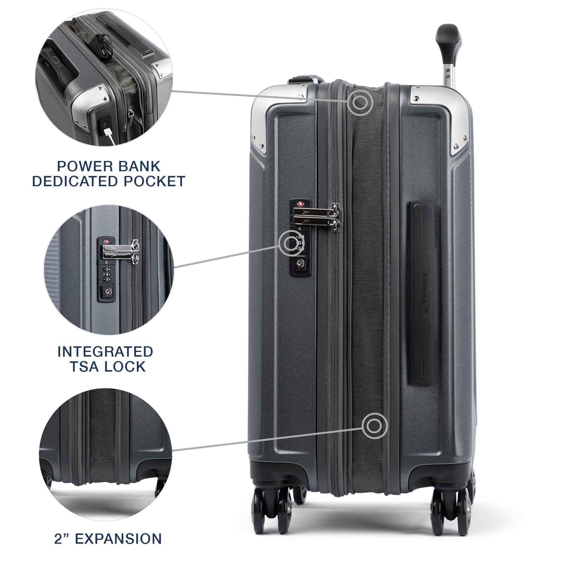 POWER BANK DEDICATED POCKET  
INTEGRATED TSA LOCK  
2" EXPANSION