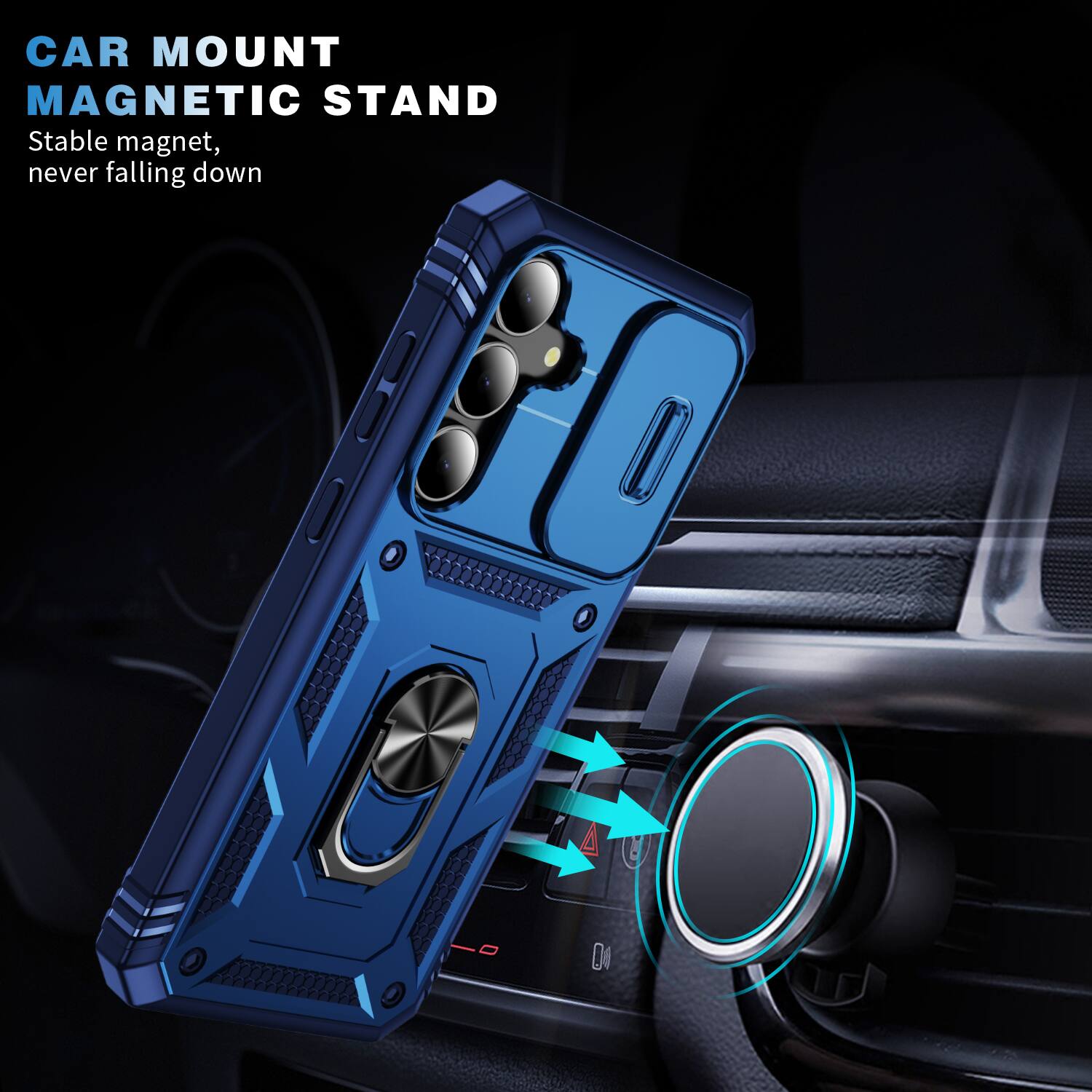 CAR MOUNT MAGNETIC STAND  
Stable magnet, never falling down