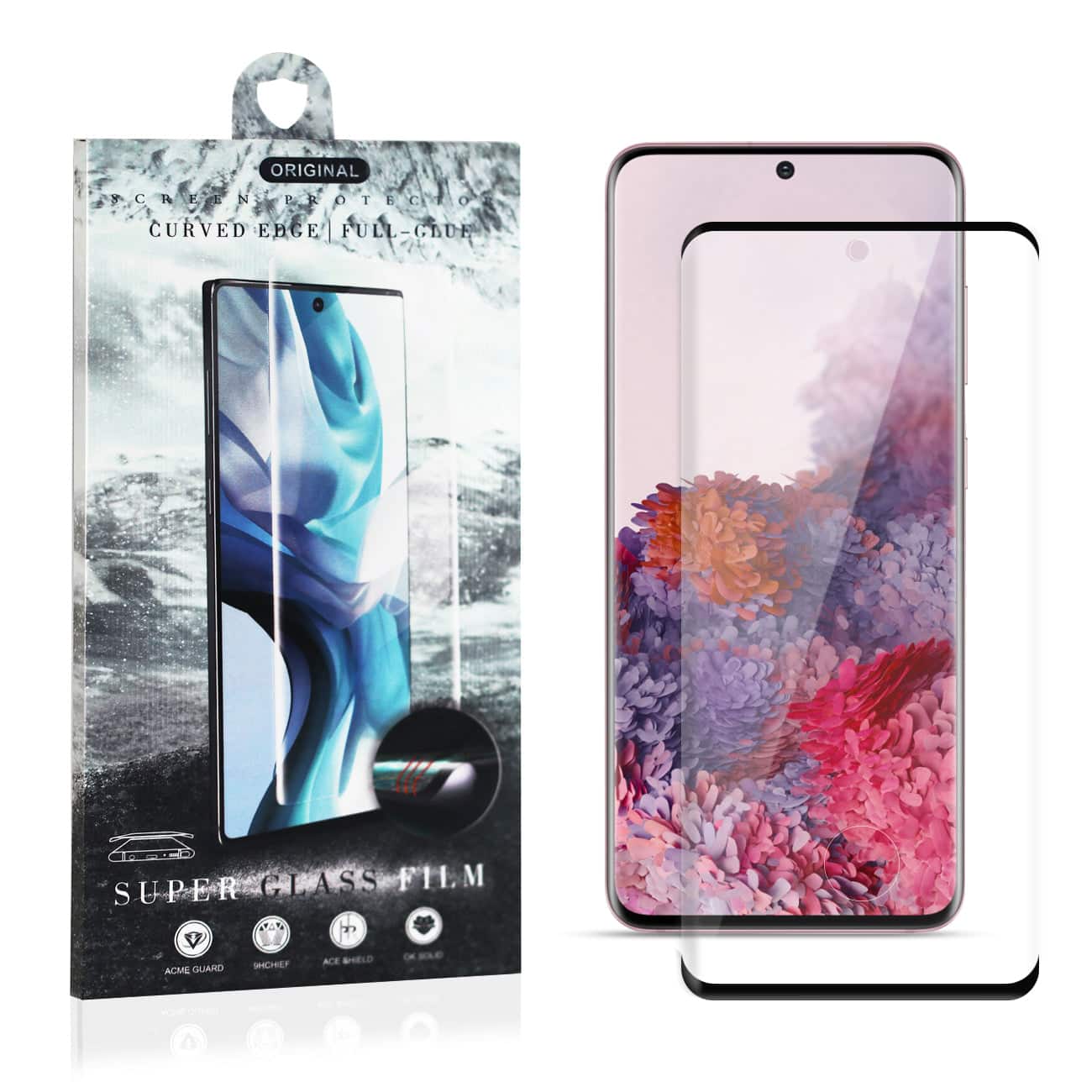 Reiko - 3D Curved Edge Shock Resistant Super Glass Screen Protective Cover For Galaxy 20 Plus - SAMSUNG