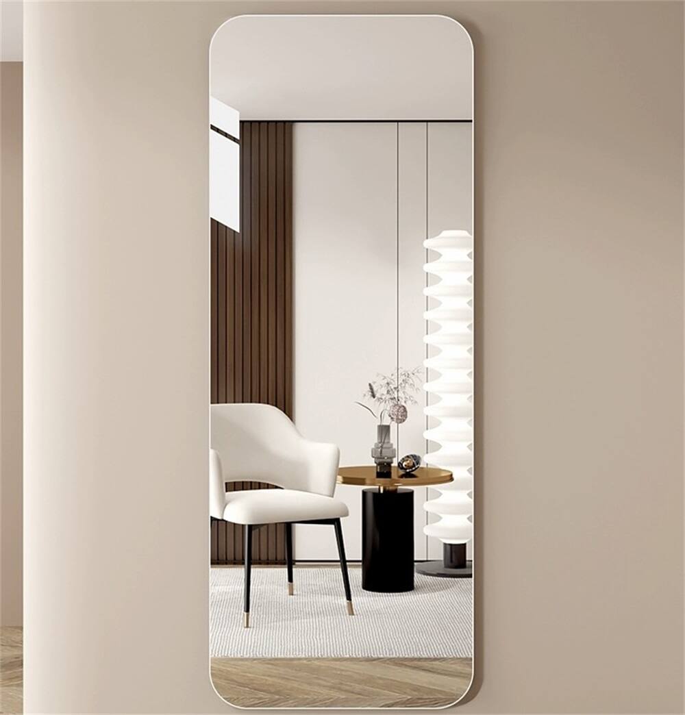 Alt View 1. Boyel Living - 65 by 24 Inch Full Body Round Corner Mirror for Living Room Bedroom Cloakroom Wall Hanging.