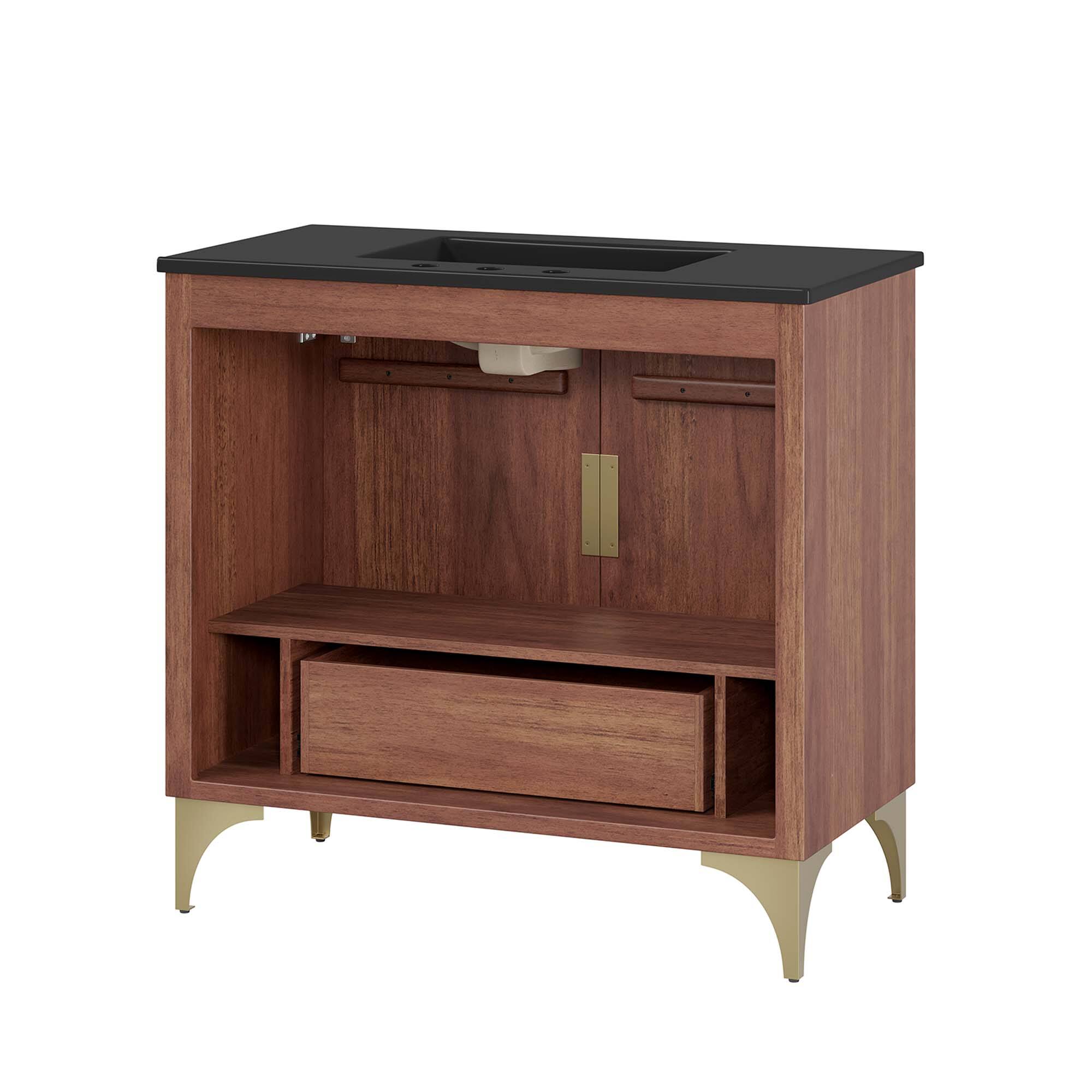 Alt View 5. Modway - Daylight Bathroom Vanity Basin Included by Modway - Black Walnut.