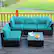 Alt View 1. Costway - 5PCS Patio Rattan Furniture Set Cushioned Sofa Chair Tea Table - Turquoise.