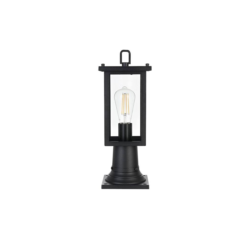 Left. Elegant Lighting - Venango 7 inch Outdoor Pendant in Black - Black.
