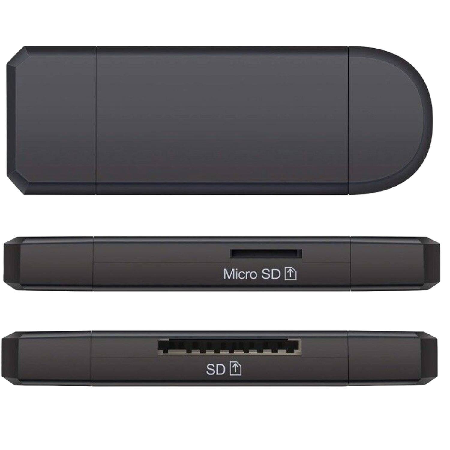 Angle. Sanoxy - 3-in-1 USB-C OTG Card Reader SD TF USB Adapter - Black.