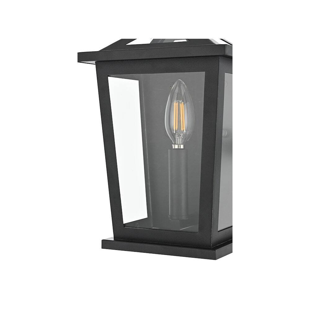 Left. Elegant Lighting - Richmond 7 inch Outdoor Pendant in Black - Black.