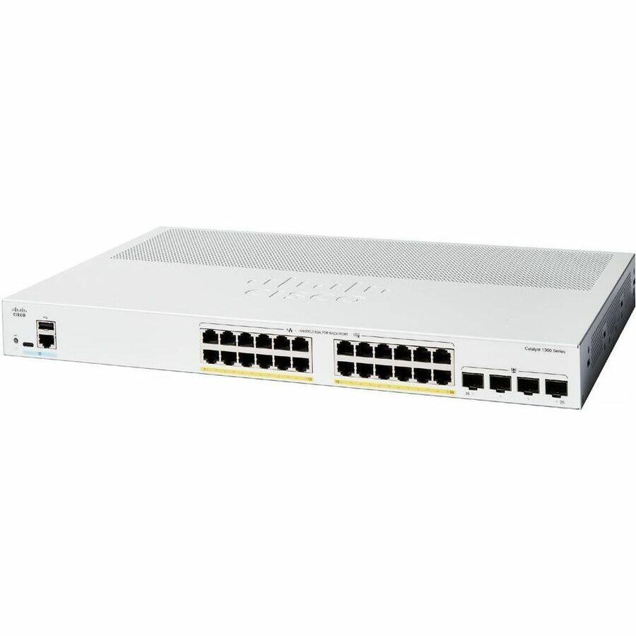Cisco Catalyst 1300 Series

10/100/1000 Base-T Ethernet Ports

4x 10/100/1000 Base-T SFP+ Ports

Cisco Catalyst 1300 Series