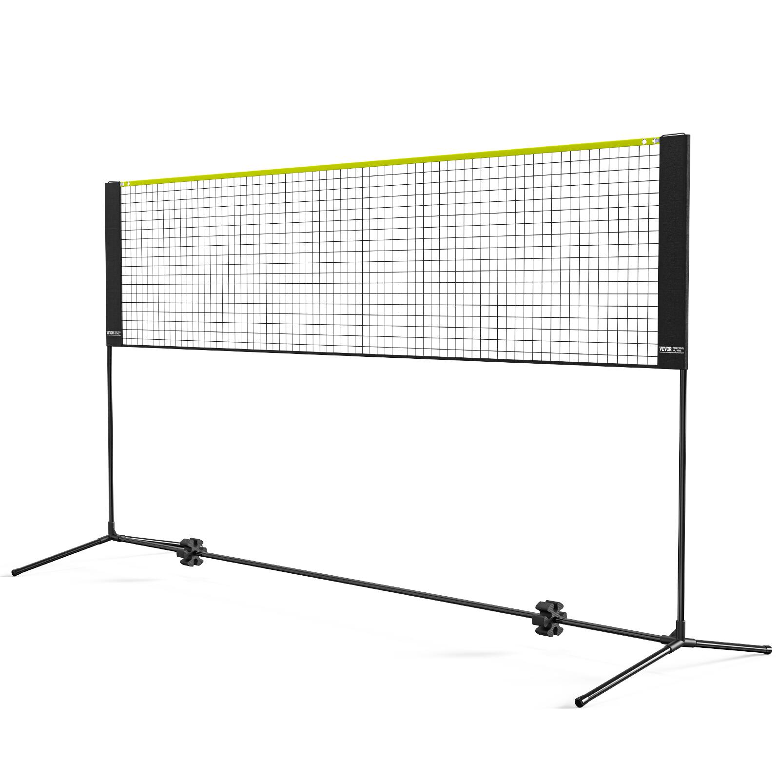 Alt View 5. VEVOR - Badminton Net, Height Adjustable Volleyball Net, 10ft Wide Foldable Pickleball Net, Easy Setup Tennis Net Set with Poles - Black + yellow.