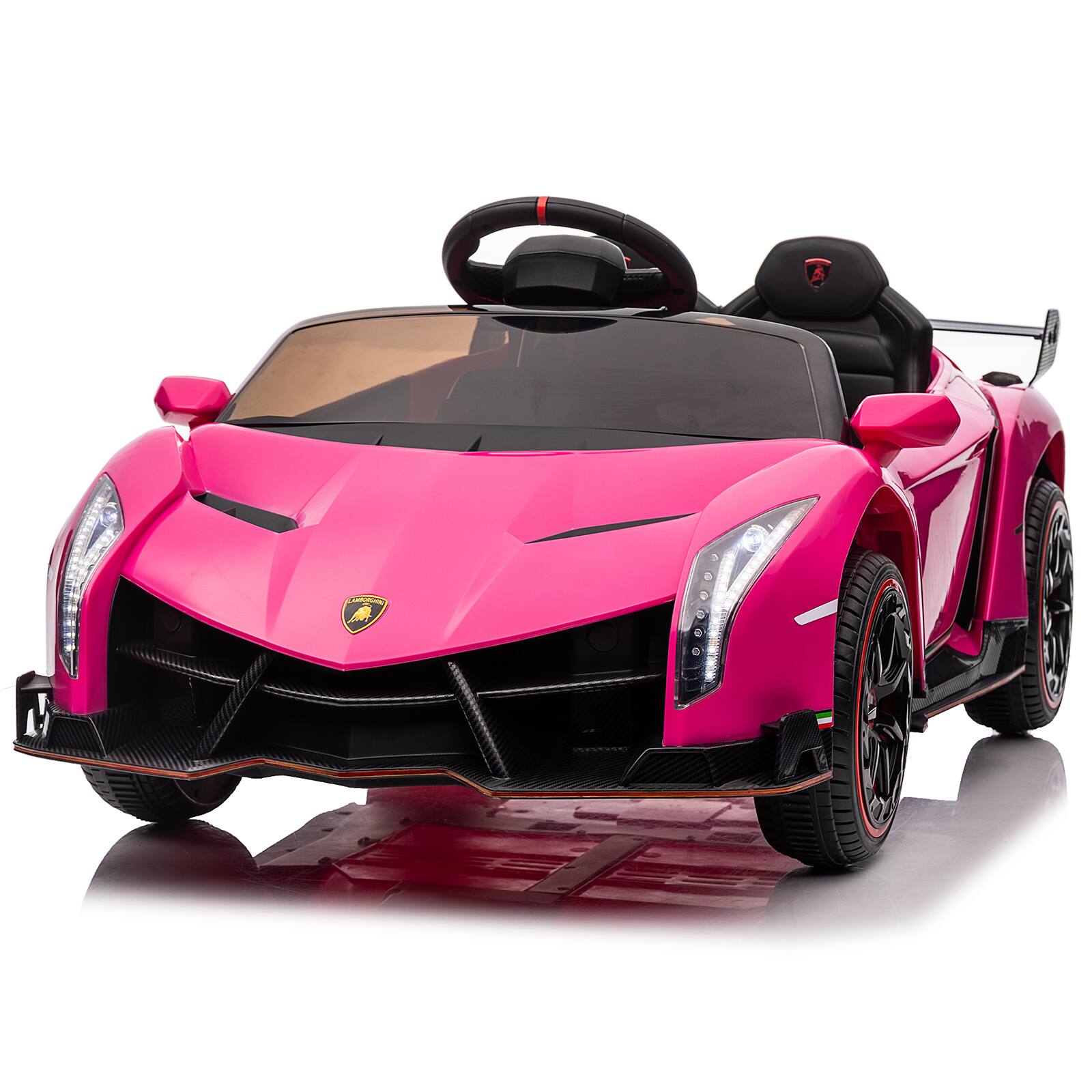 Alt View 10. Winado - Kids 12V Licensed Lamborghini Veneno Electric Ride on Car Toy w/Remote - Pink.