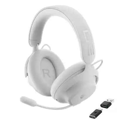Front. Alienware - Pro Wireless Over-the-Ear Gaming Headset for Windows, PS5, PS4, Switch and Mobile - Lunar Light.