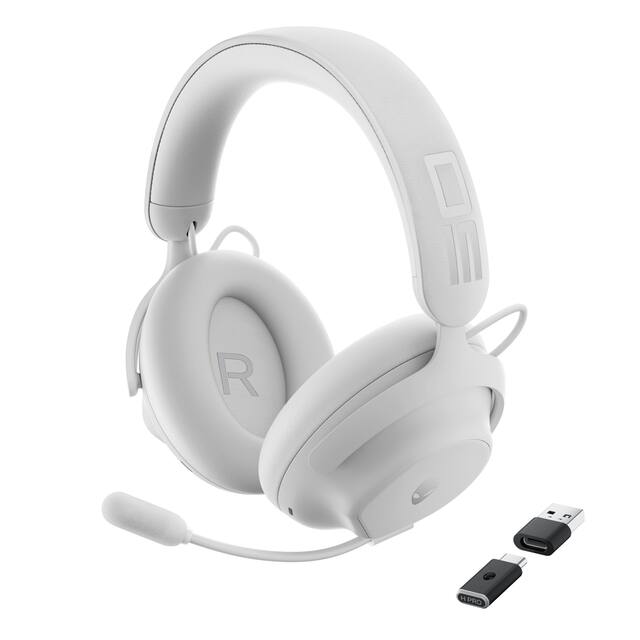 Alienware - Pro Wireless Over-the-Ear Gaming Headset for Windows, PS5, PS4, Switch and Mobile - Lunar Light