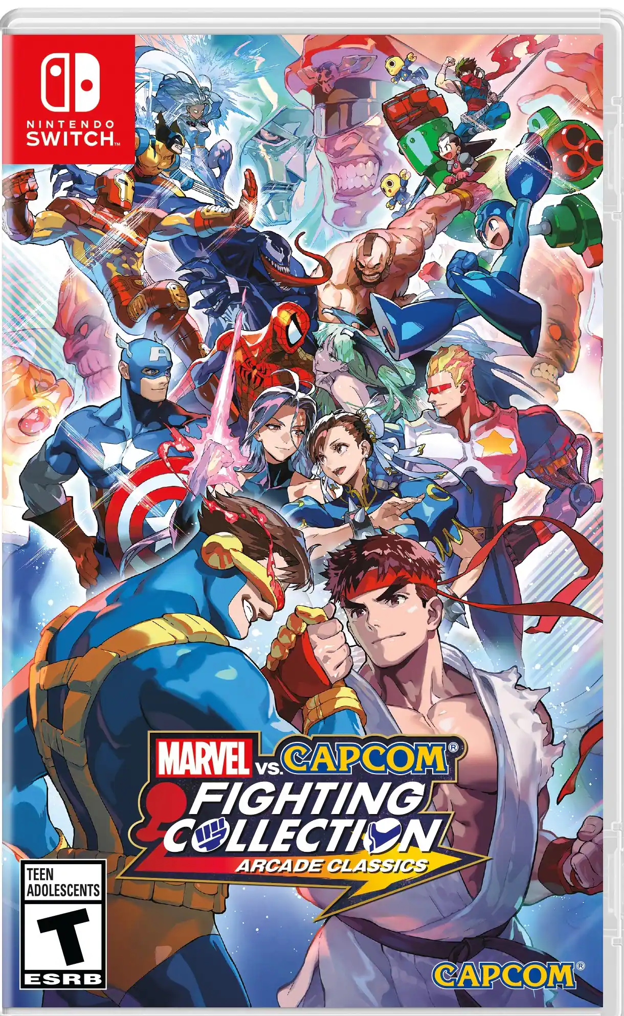 A Nintendo Switch game called Marvel vs. Capcom: Fighting Collection Arcade Classics is designed for teen and adult players. - T (Teen 13+)
