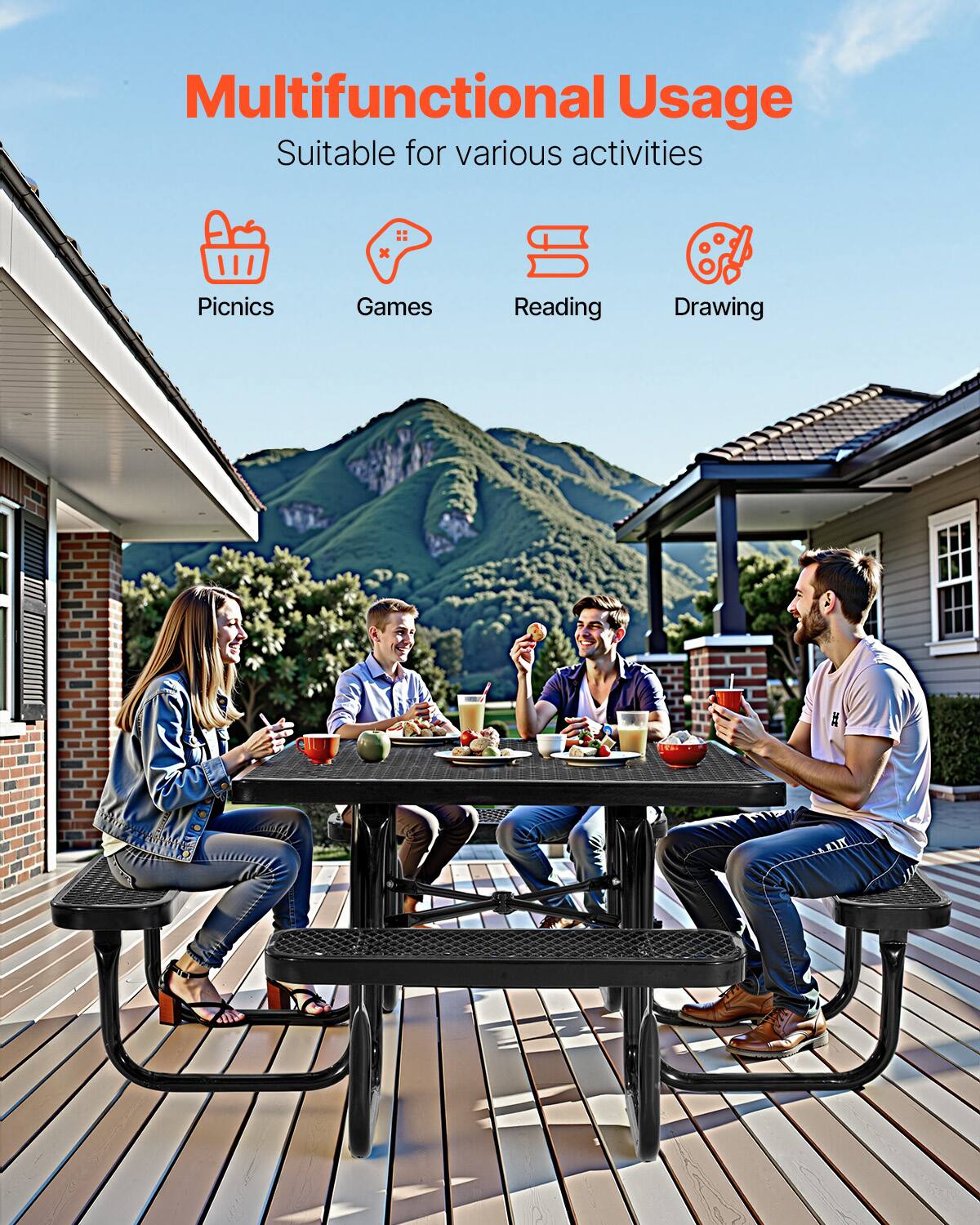 Multifunctional Usage  
Suitable for various activities  

- Picnics  
- Games  
- Reading  
- Drawing