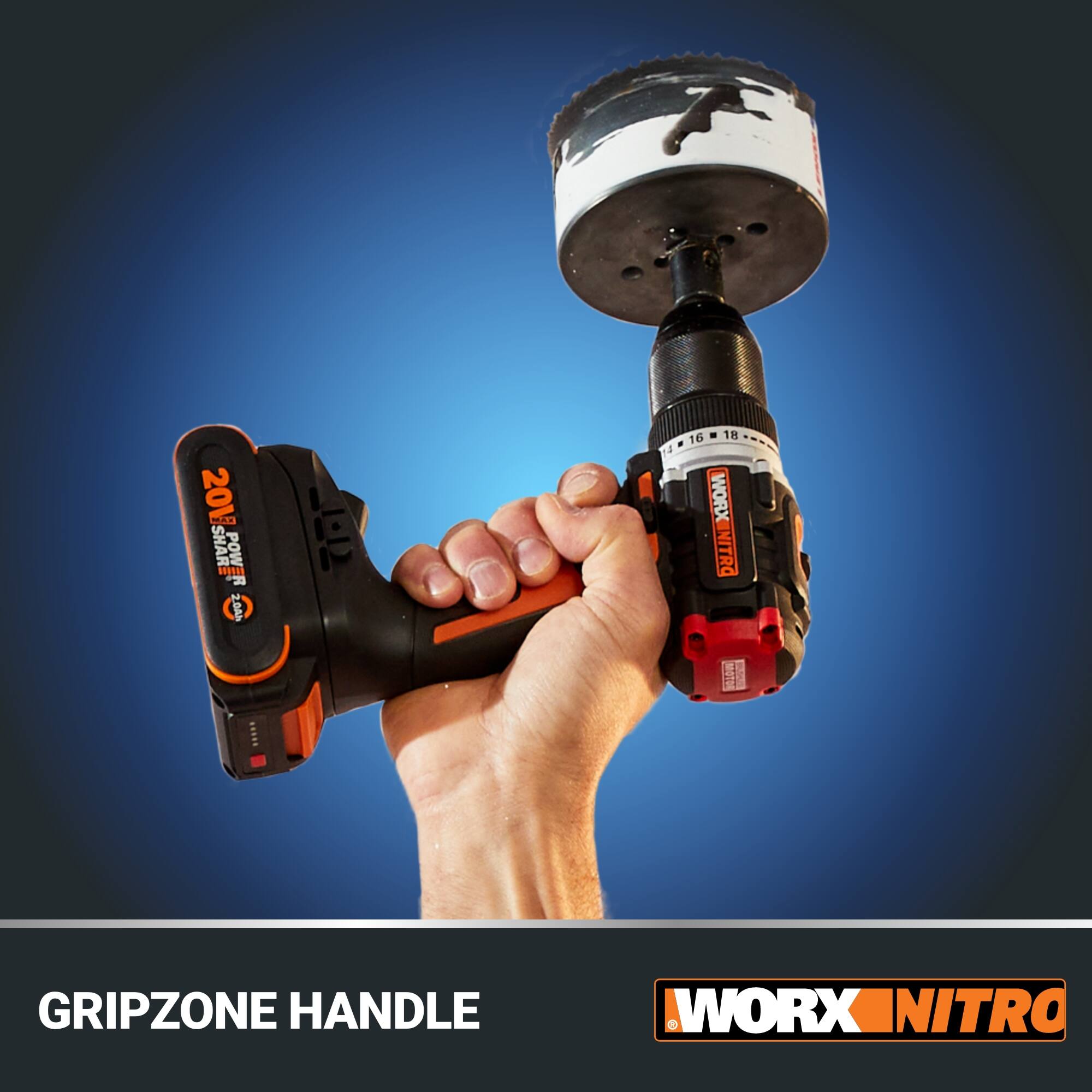 Gripzone Handle Workx Nitro 20V Sharp Powr 2.04m 4 16 18
