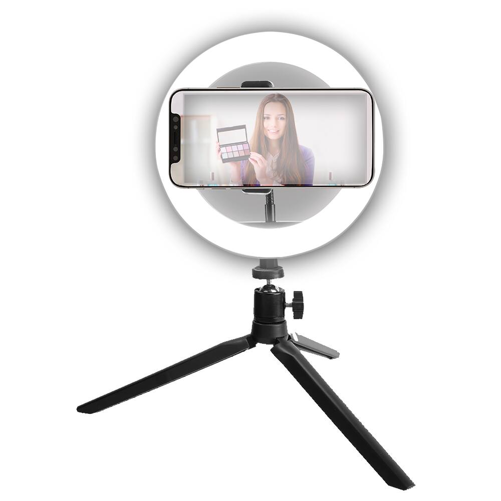 Alt View 4. Vivitar - Vivitar 8 Inch LED Ring Light Dimmable Lamp for Iphone Smartphone with Tripod Mount Stand - Black.