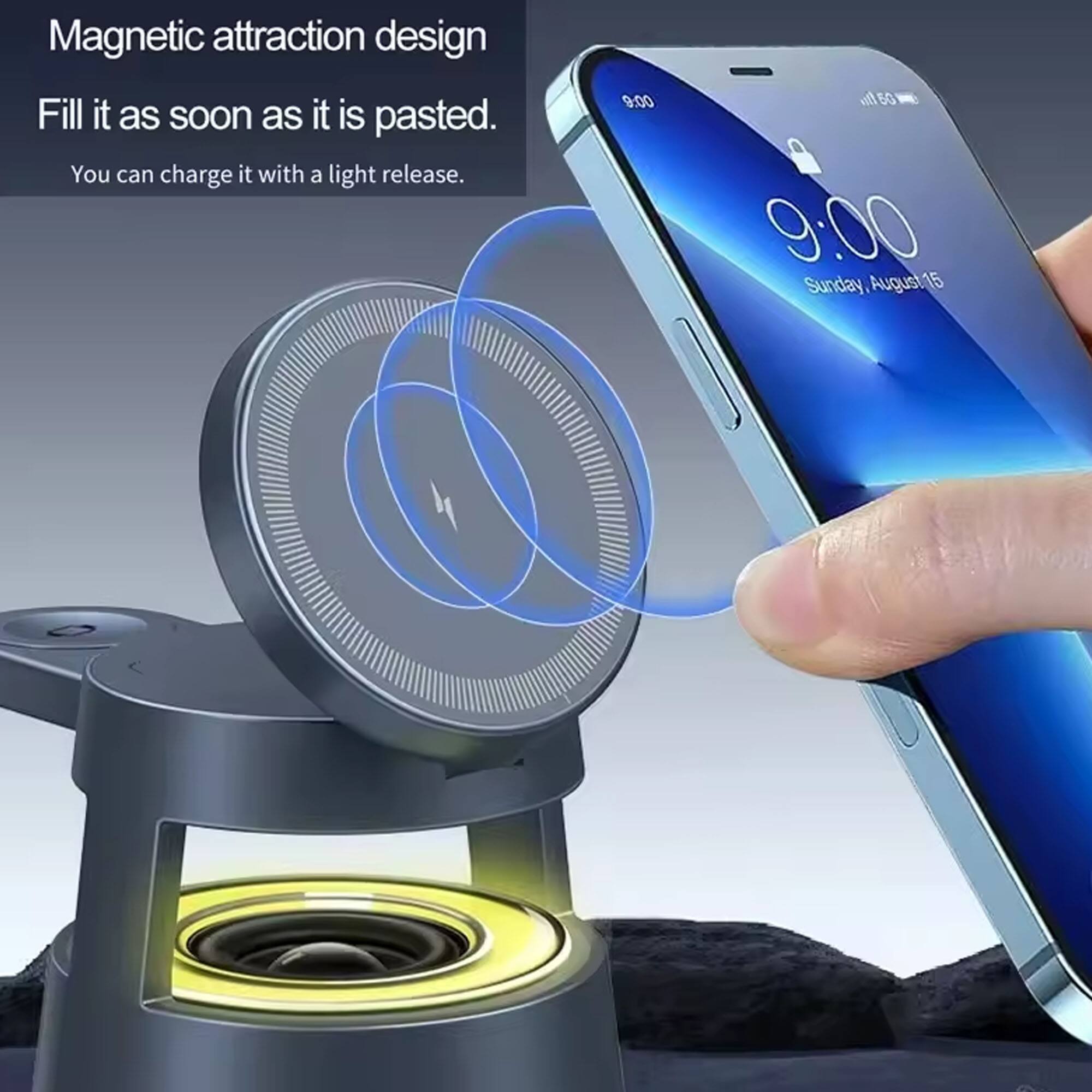 Magnetic attraction design  
Fill it as soon as it is pasted.  
You can charge it with a light release.  

9:00  
Sunday, August 15