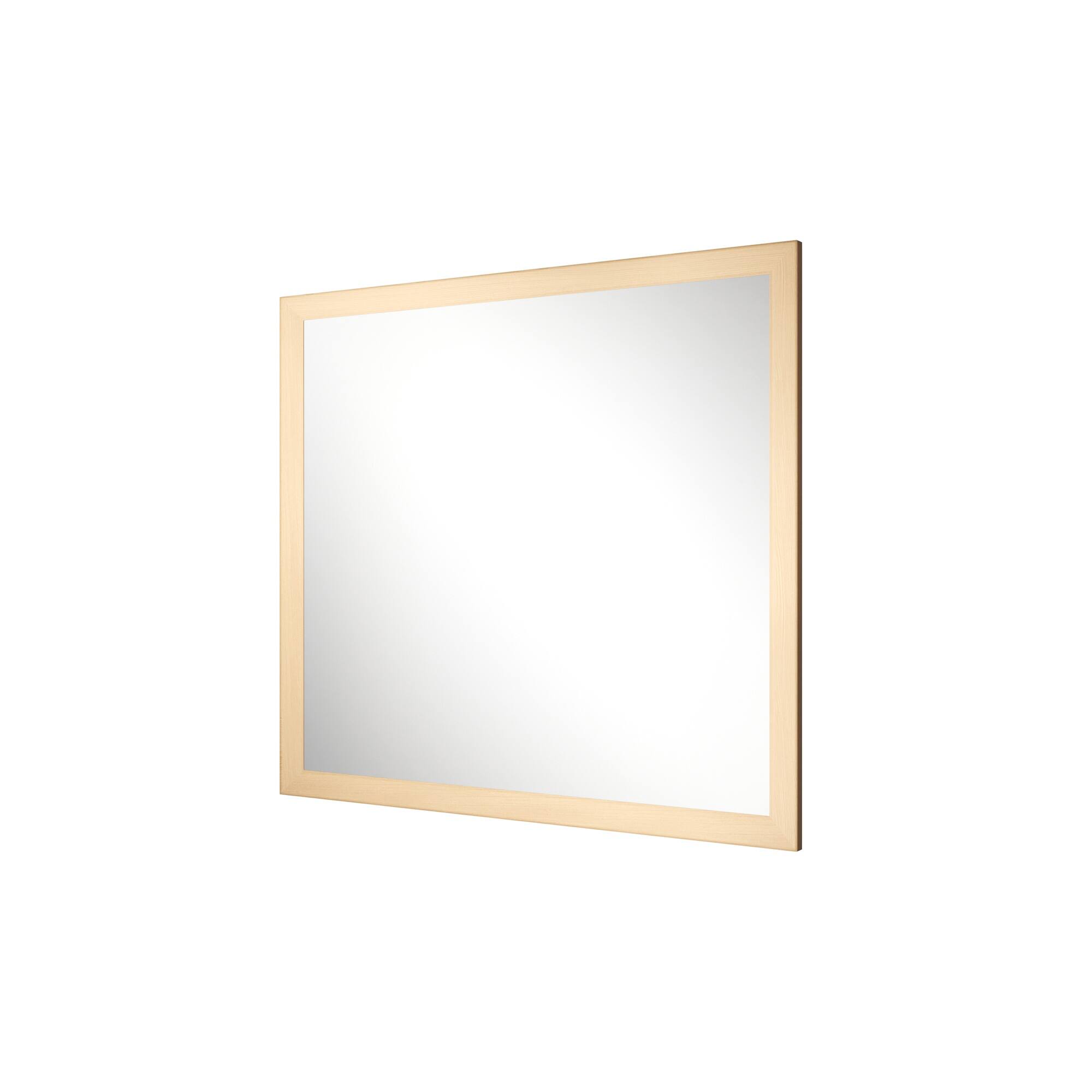 Alt View 1. Boyel Living - 36 in W x 40 in L Dark Wood Grain Rectangular Slanted Edge Aluminum Framed Wall Bathroom Vanity Mirror.