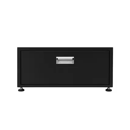Front. Equator - Equator 24in Laundry Pedestal 13 inch tall + Rollout Storage Drawer Adjustable feet - Black.