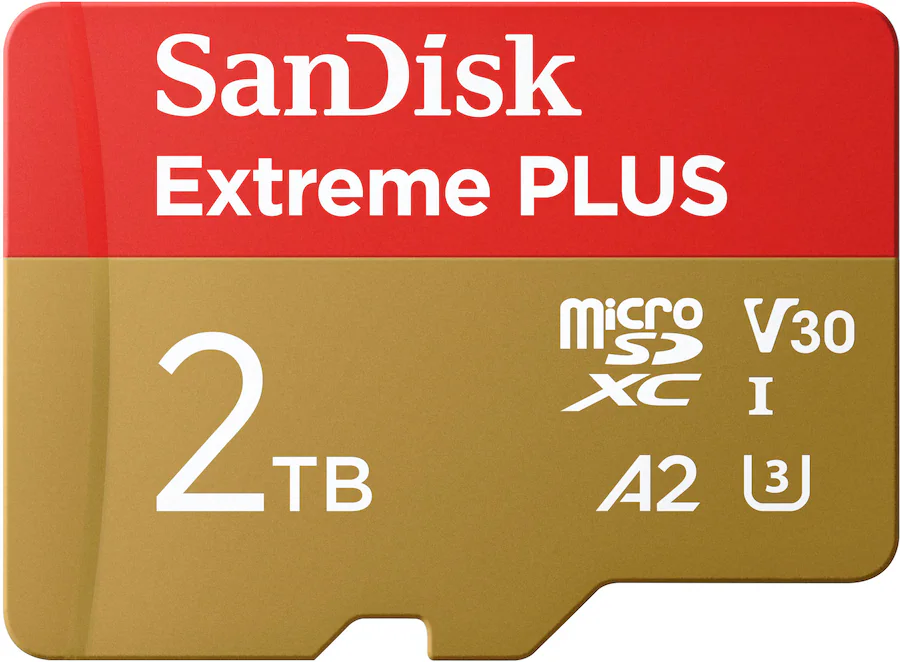 SanDisk Extreme PLUS 2TB microSDXC UHS I Memory Card SDSQXBD-2T00