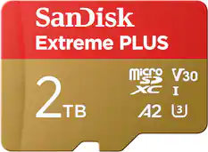 SanDisk Extreme PLUS Micro SD Card, 2TB, V30, XC I, A2, 3.