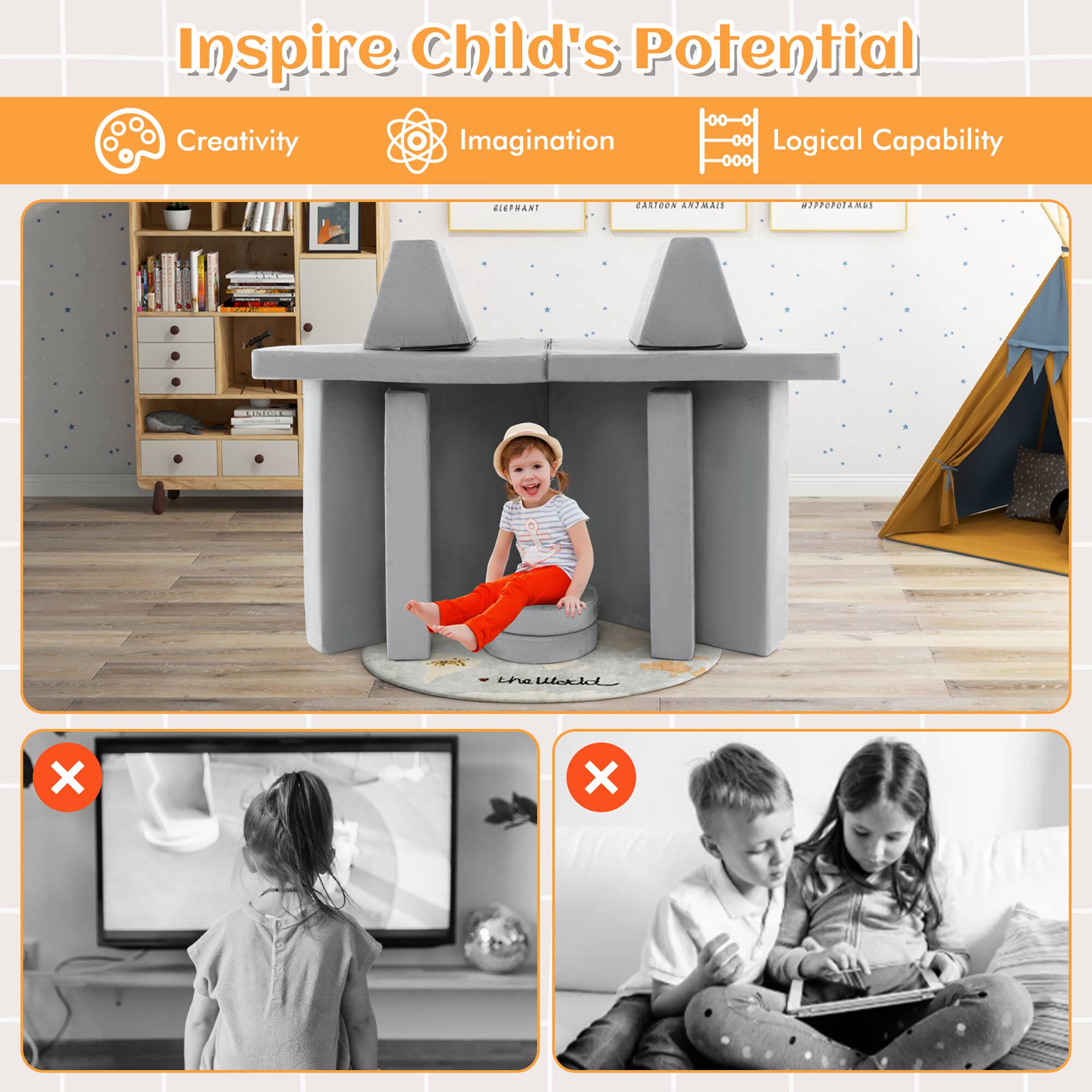 Inspire Child's Potential

Creativity  
Imagination  
Logical Capability

ELEPHANT  
ARTOON ANIMALS  
HIPPOPOOTAMUS