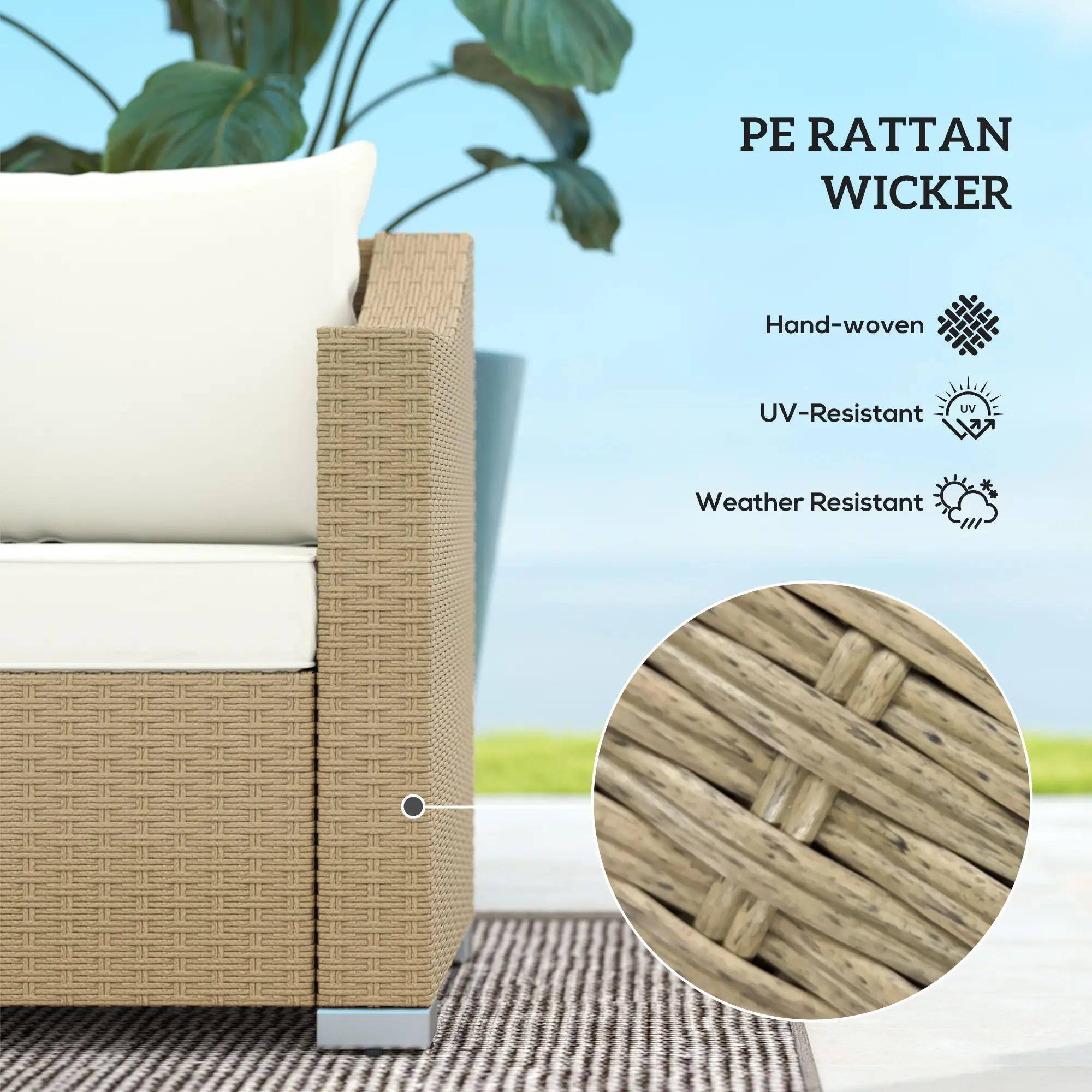 PE RATTAN WICKER Hand-woven UV-Resistant Weather Resistant