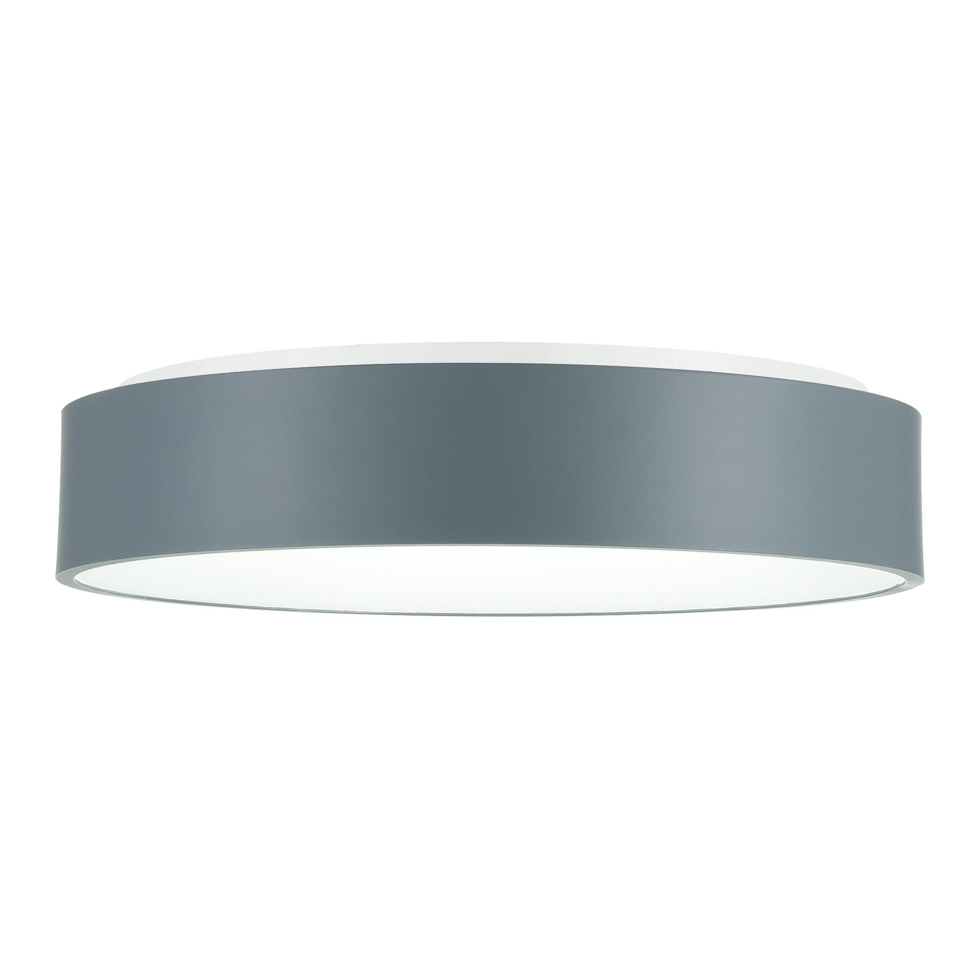 Angle. CWI Lighting - Arenal LED Drum Shade Flush Mount With Gray & White Finish - Gray.