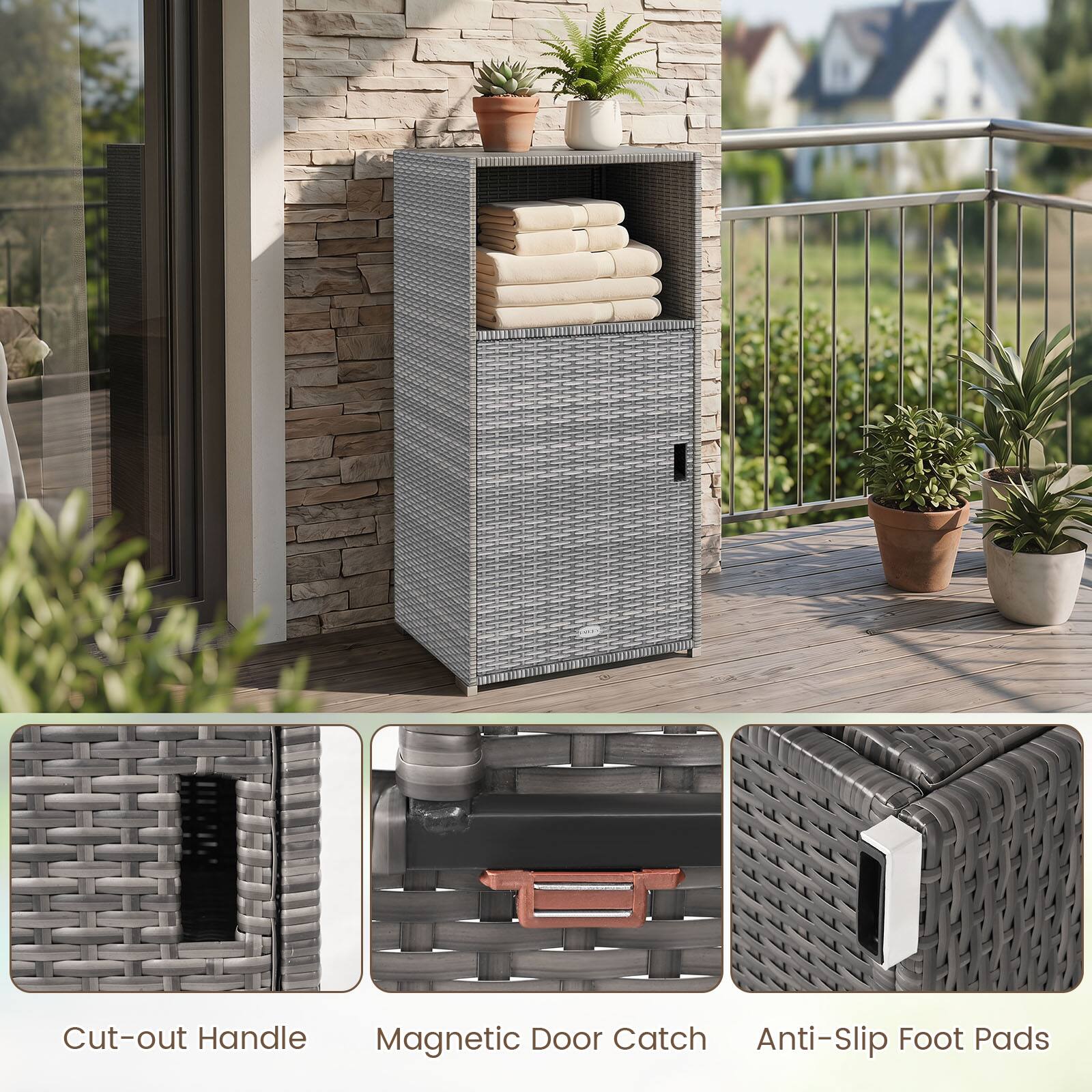 Cut-out Handle Magnetic Door Catch Anti-Slip Foot Pads