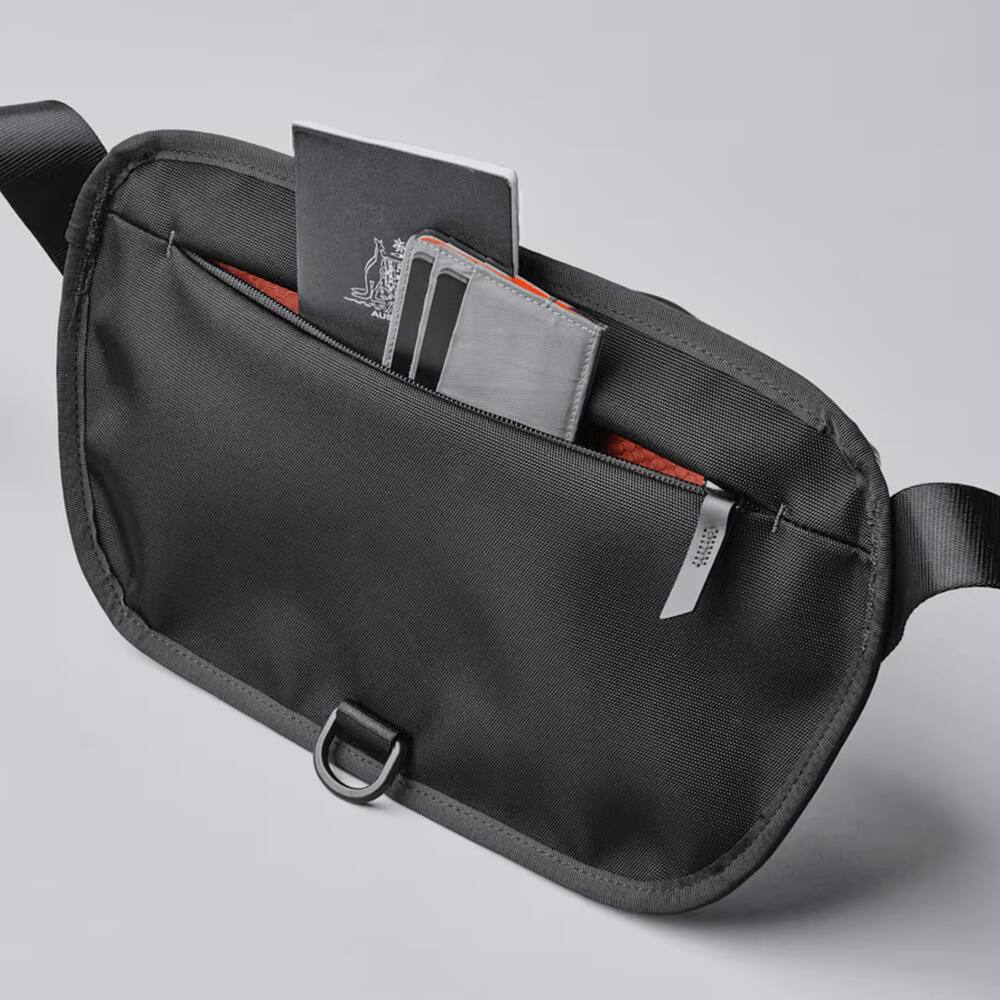 Alt View 3. ALPAKA - Sling Bag Bag for Men, Fits iPad Mini & Switch OLED, Hidden Rear Pocket, Magnetic Buckle, YKK AquaGuard Zippers - Olive Green X-Pac X42.