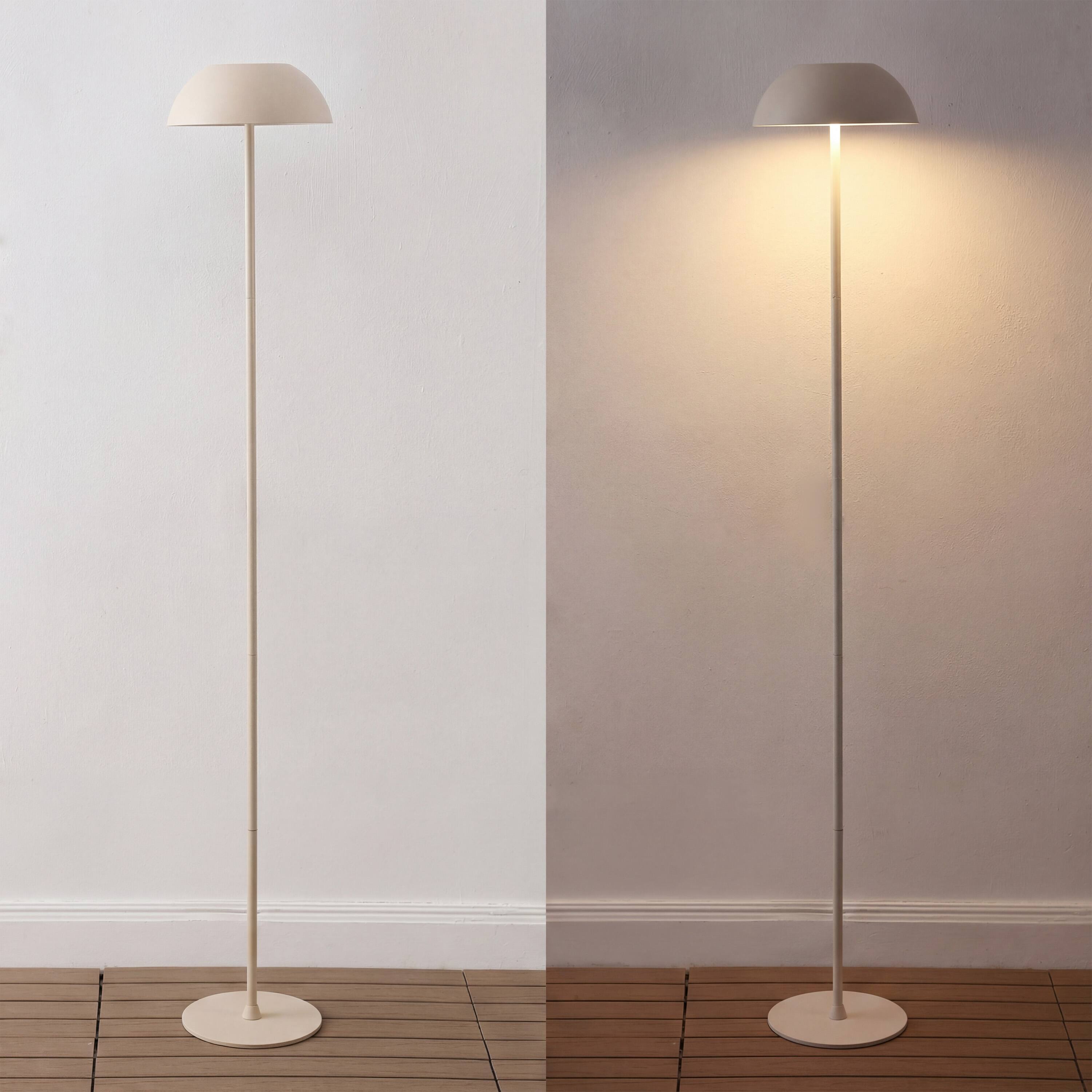 Alt View 3. Jonathan Y - Laurel 59" Metal Adjustable Rechargeable Integrated Portable Touch Sensor Dimmable LED Indoor/Outdoor Floor Lamp, Almond - Almond.