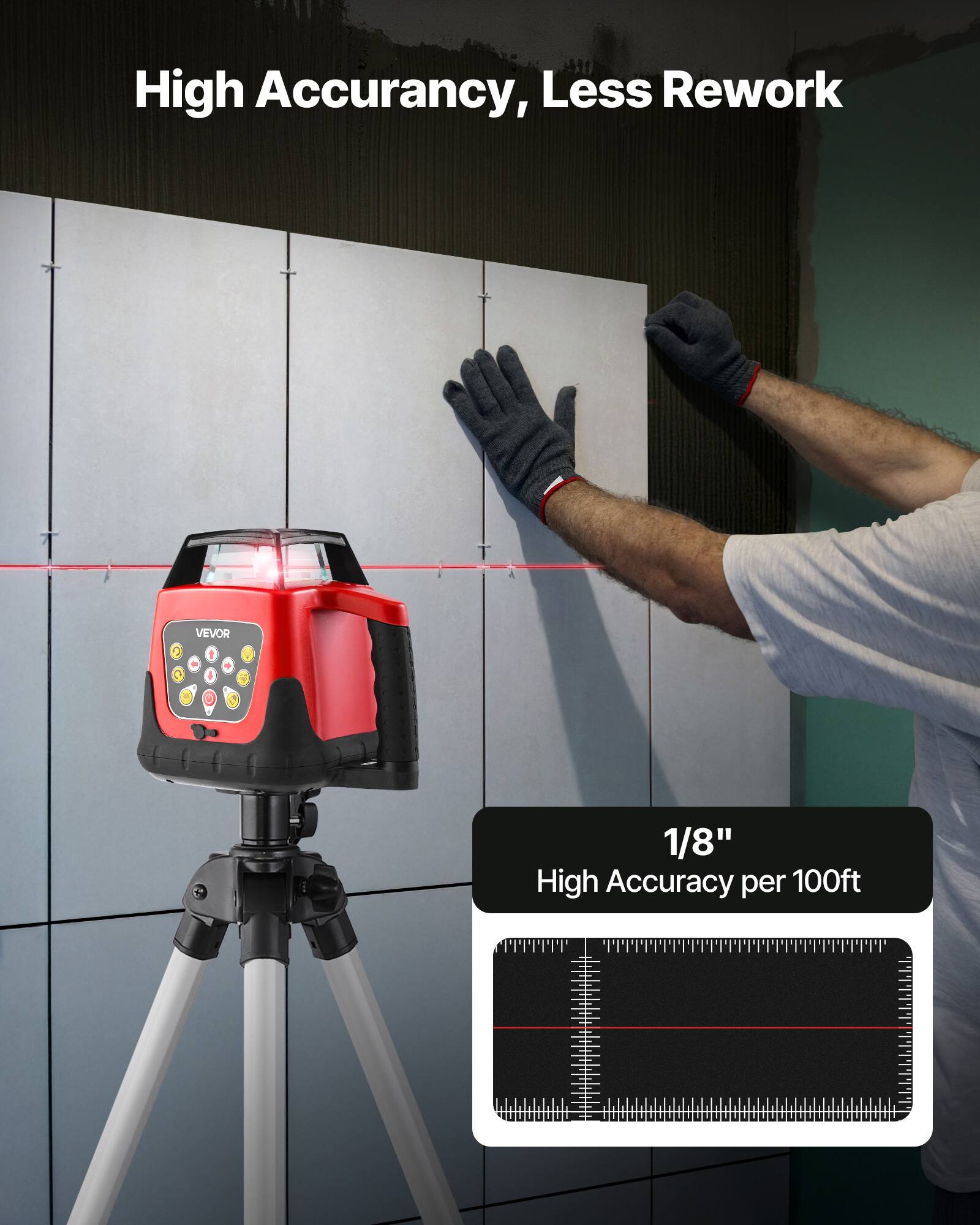 High Accuracy, Less Rework

VEVOR 1 + S

1/8" High Accuracy per 100ft