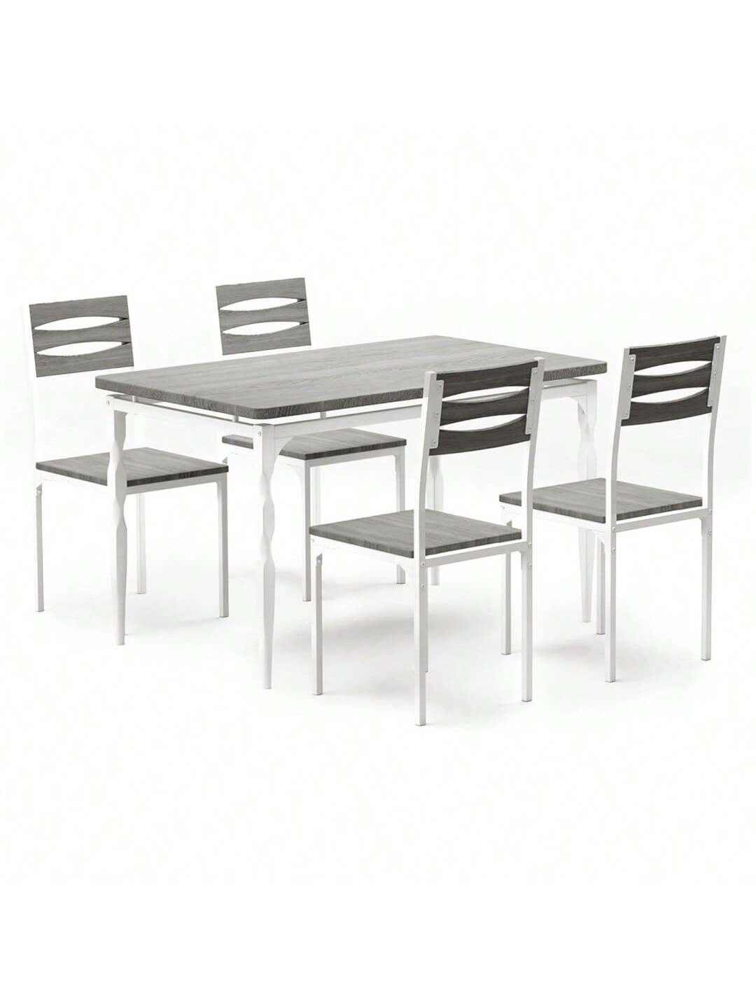 Alt View 5. Acekool - Kitchen Table 5 Piece Dining Table Set Industrial Style Kitchen Table Set for Dining Room, Home Office, Living Room - Gray.