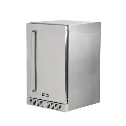 Front. Coyote - Coyote Outdoor Living 21" 4.1 Cu. Ft. Built-in Compact Refrigerator Right Hinge - Stainless Steel.