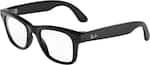 Front. Ray-Ban Meta - (Gen 3) Wayfarer Large, AI Glasses with Camera - Clear Lenses - Matte Black.