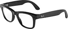 Front. Ray-Ban Meta - (Gen 3) Wayfarer, AI Glasses with Camera - Clear Lenses - Matte Black.