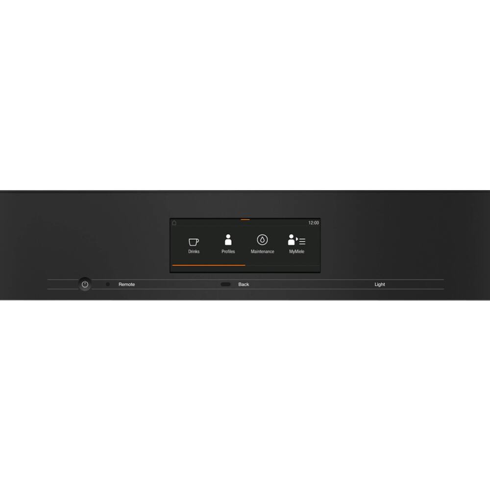 The text on the image reads: "12:00 Deinks Profiles Maintenance MyMele Remote Back Light." This text is grouped as follows:

1. "12:00" - This is the time displayed on the device.
2. "Deinks Profiles" - This is a feature or setting related to the device.
3. "Maintenance" - This is another feature or setting related to the device.
4. "MyMele Remote" - This is a feature or setting related to the device.
5. "Back Light" - This is a feature or setting related to the device.