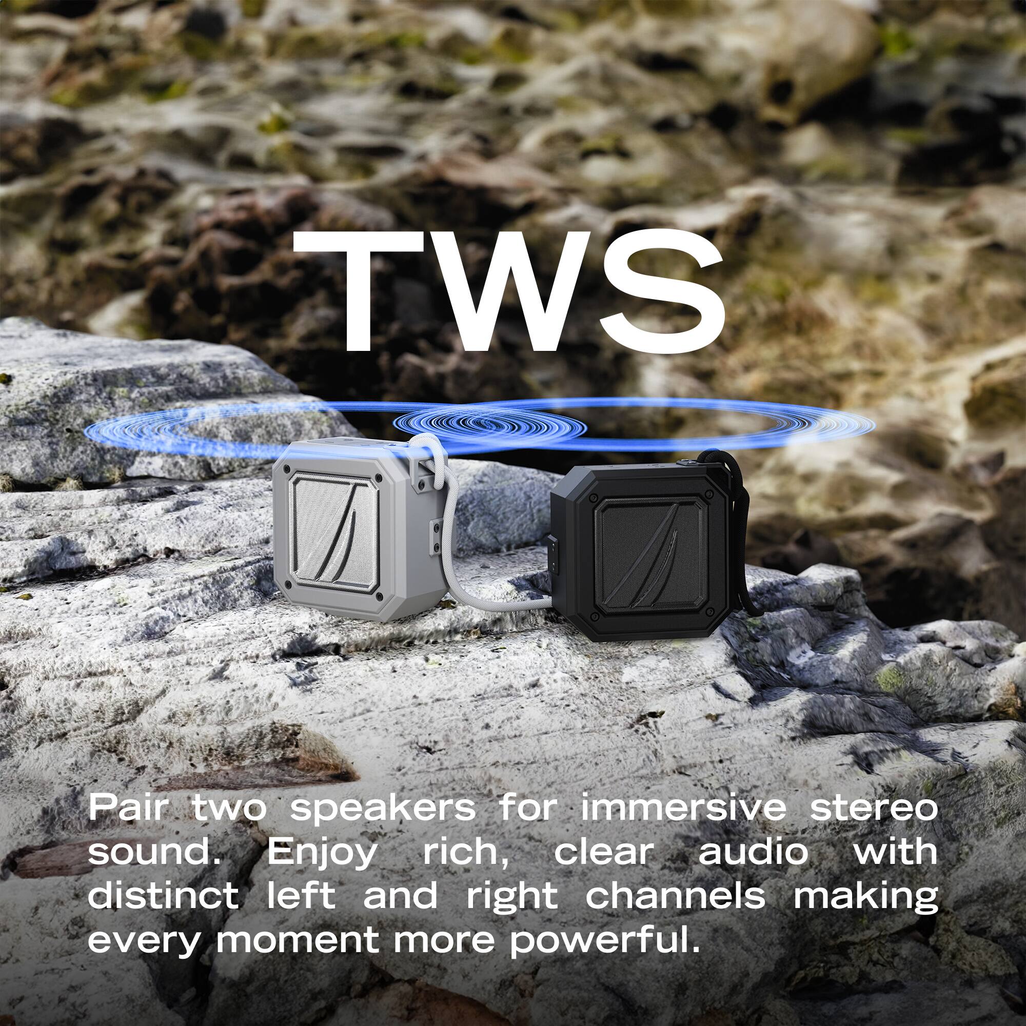 TWS

Pair two speakers for immersive stereo sound. Enjoy rich, clear audio with distinct left and right channels making every moment more powerful.