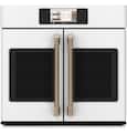 Café - 30" Smart Built-In Single Electric Convection French-Door Wall Oven with Air Fry and Precision Cooking Modes - Matte White