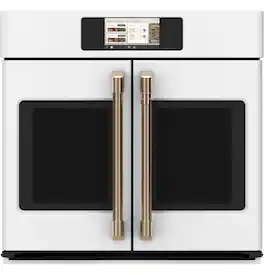 Café - 30" Smart Built-In Single Electric Convection French-Door Wall Oven with Air Fry and Precision Cooking Modes - Matte White