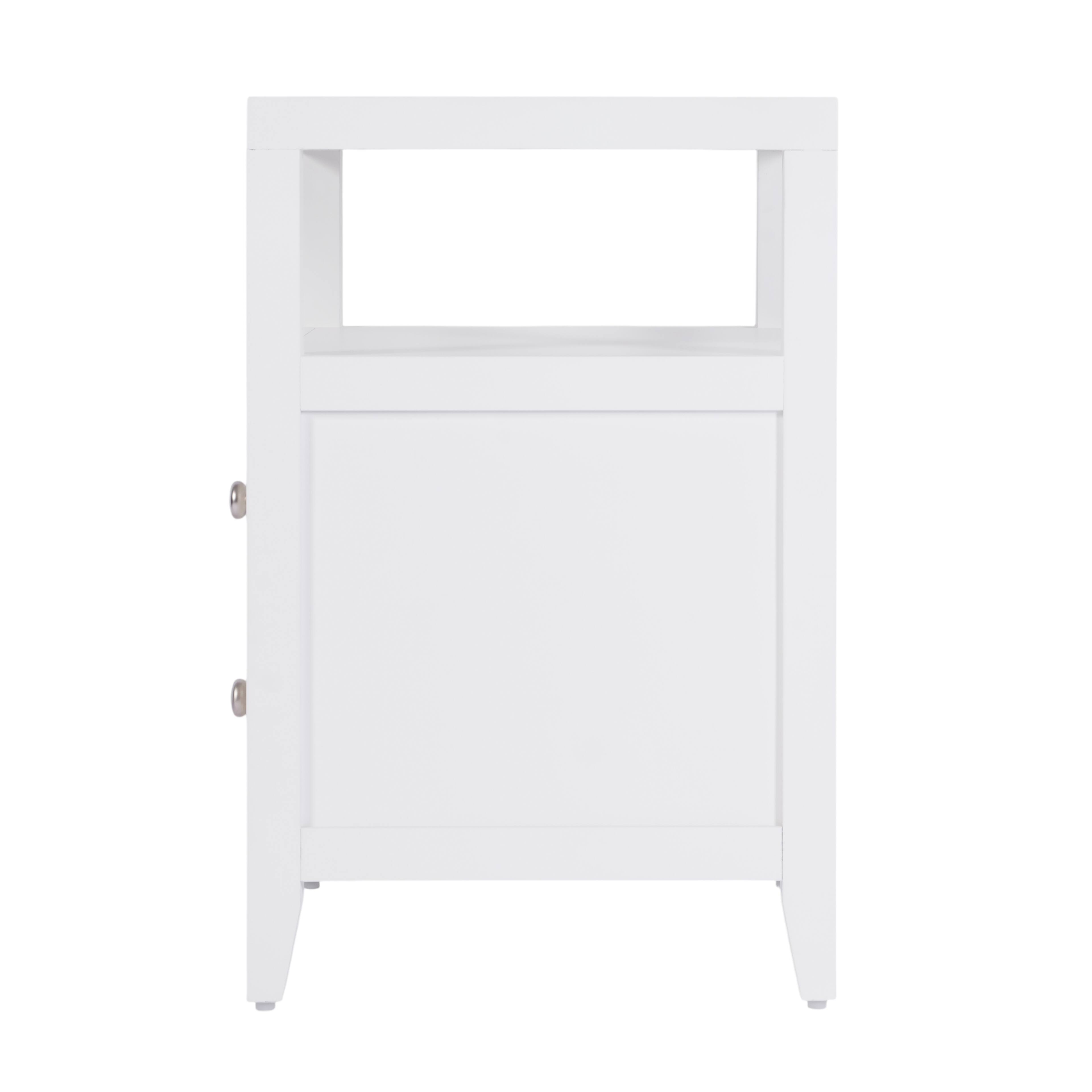 Alt View 3. Butler Specialty - Dana 21 in. W Rectangular Wood 2 Drawer Narrow Nightstand with Top Open Shelf - White.