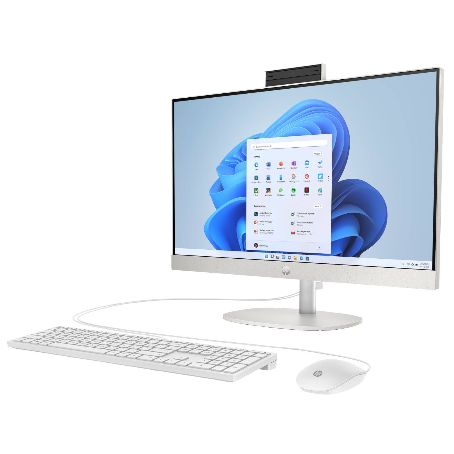 Alt View 2. HP - 24-cr0029 23.8" FHD Intel Core i3-N300 8GB DDR4 512GB SSD Intel UHD Graphics Windows 11 Home All-in-One Desktop - White.