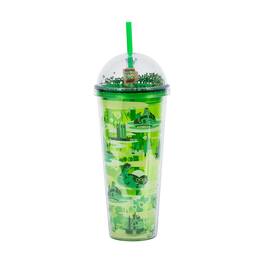 Silver Buffalo - Shrek Swamp Landmark Characters 24-Ounce Carnival Cup With Lid and Straw - Green