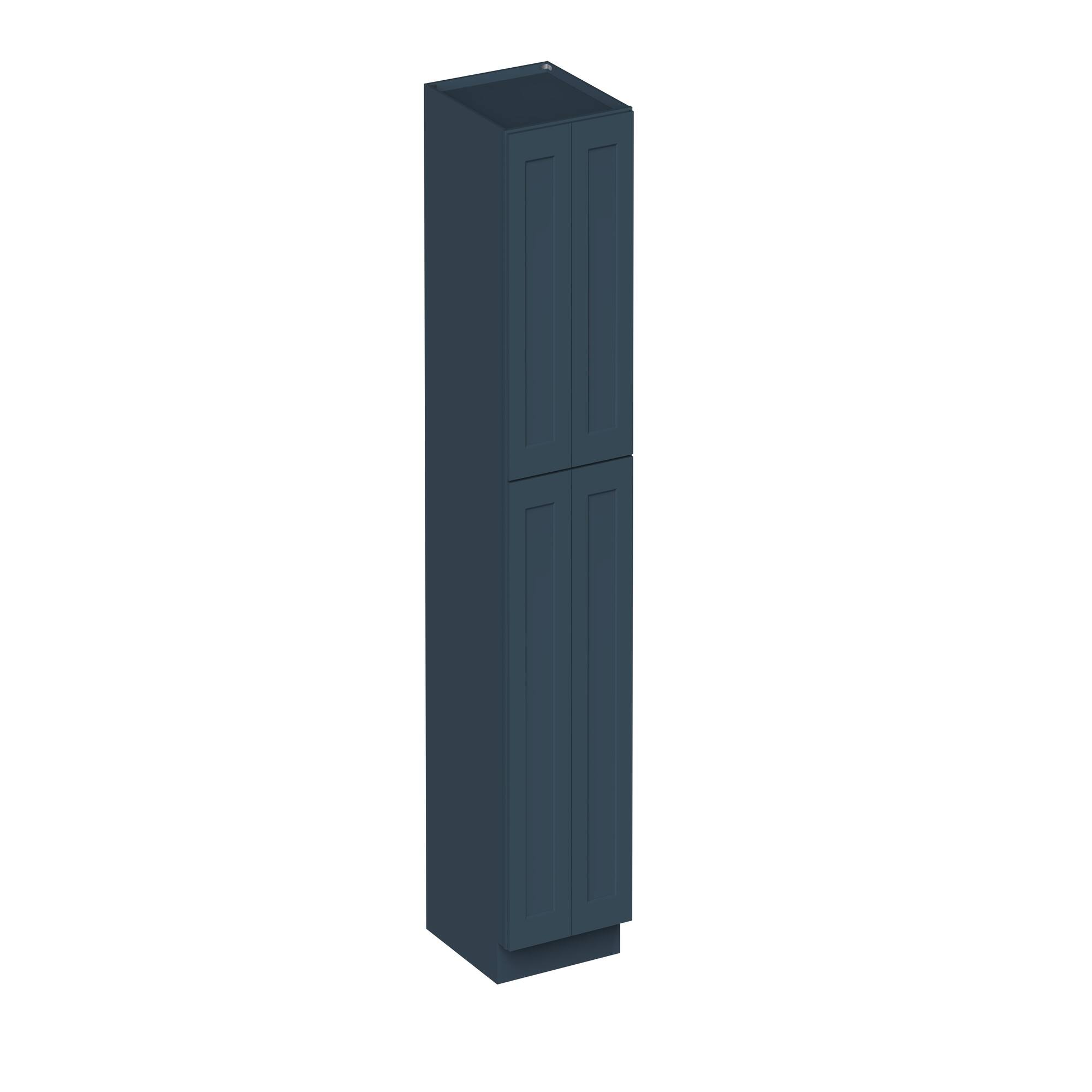 Angle. Boyel Living - 24-in W x 90-in H x 27-in D Shaker RTA Kitchen Pantry Tall Cabinet with Soft-Close - Charcoal Blue.