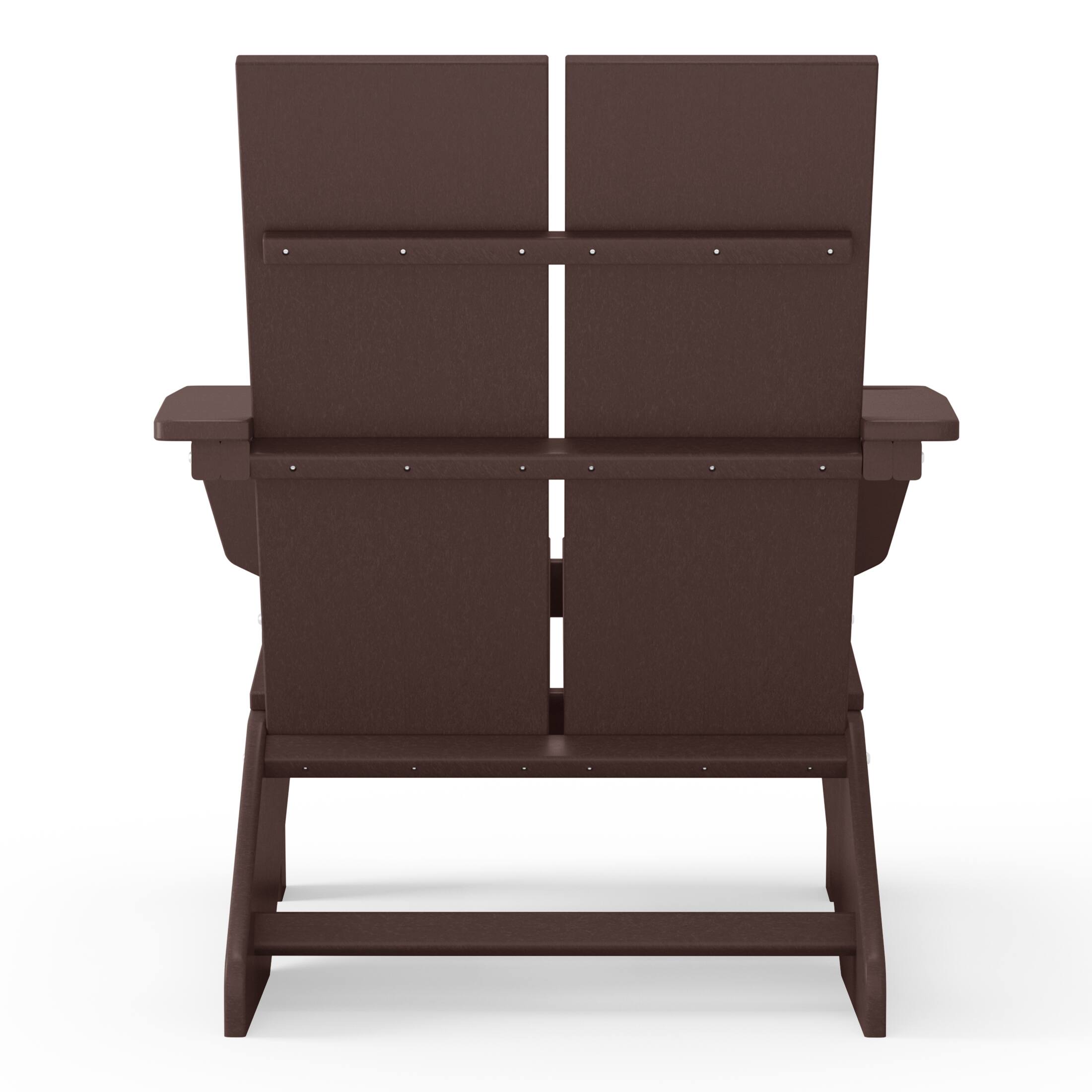 Alt View 1. WestinTrends - WestinTrends Riviera Outdoor HDPE Modern Adirondack Chair with Cup Holder - Dark Brown.