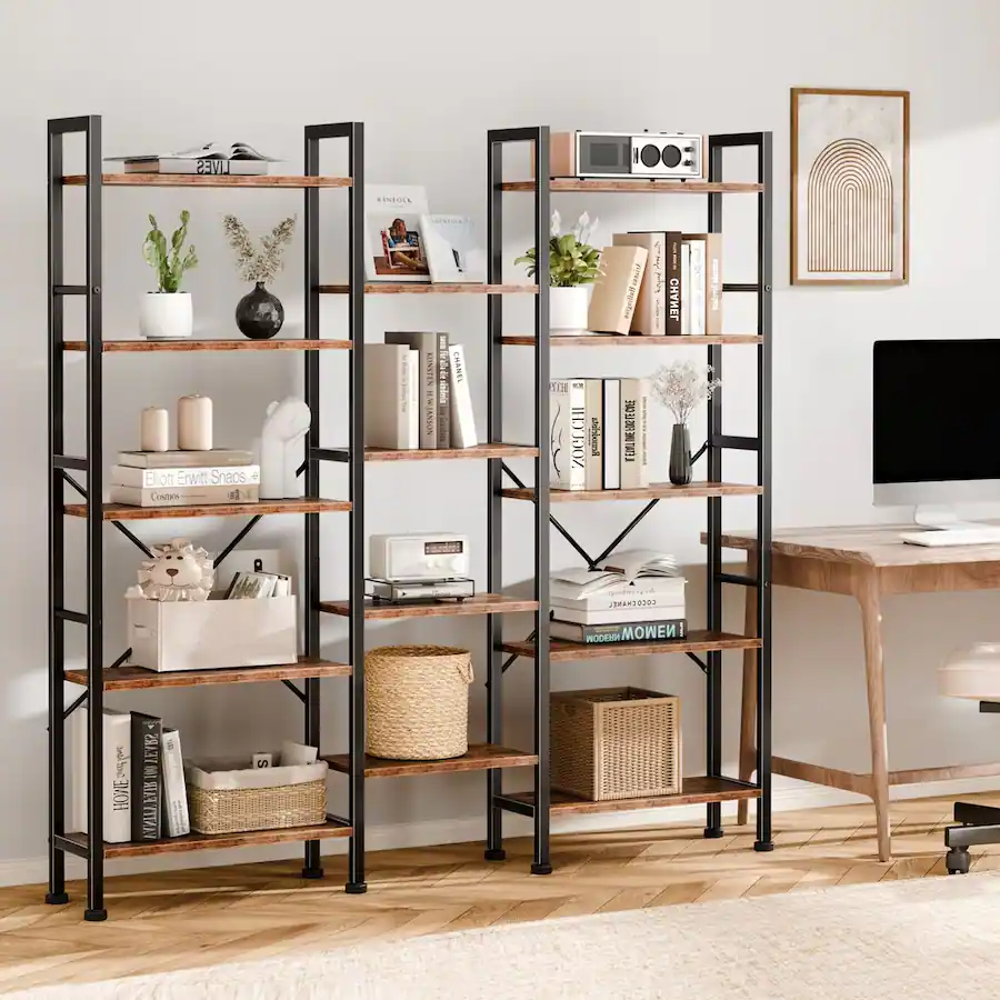 Furnulem Industrial Storage Organizer Bookcase with Open Display ...