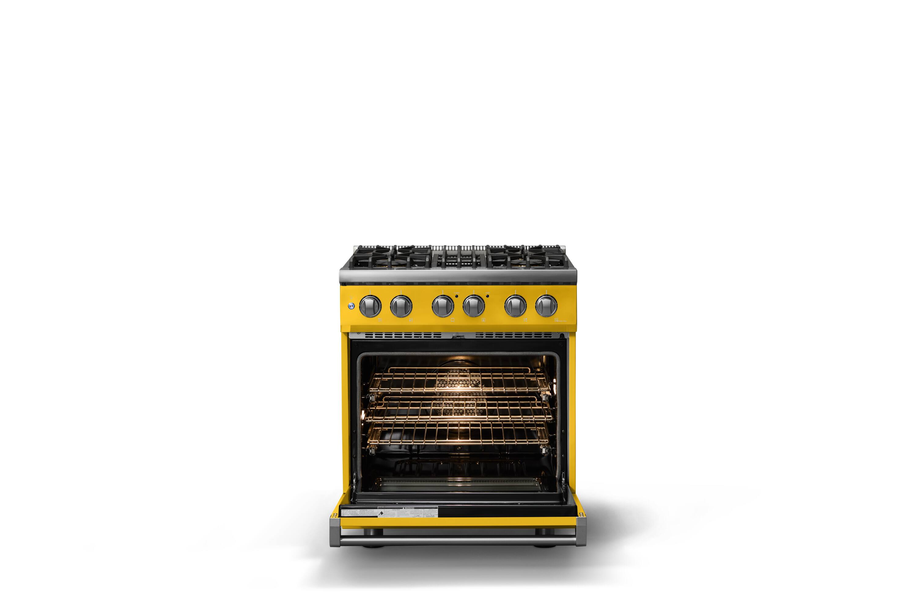 Alt View 2. Viking - 30 in. Wide 4 Burner Pro 5 Series 4.7 Cu. Ft. Freestanding Sealed Dual Fuel Convection Range - Daffodil - Daffodil.