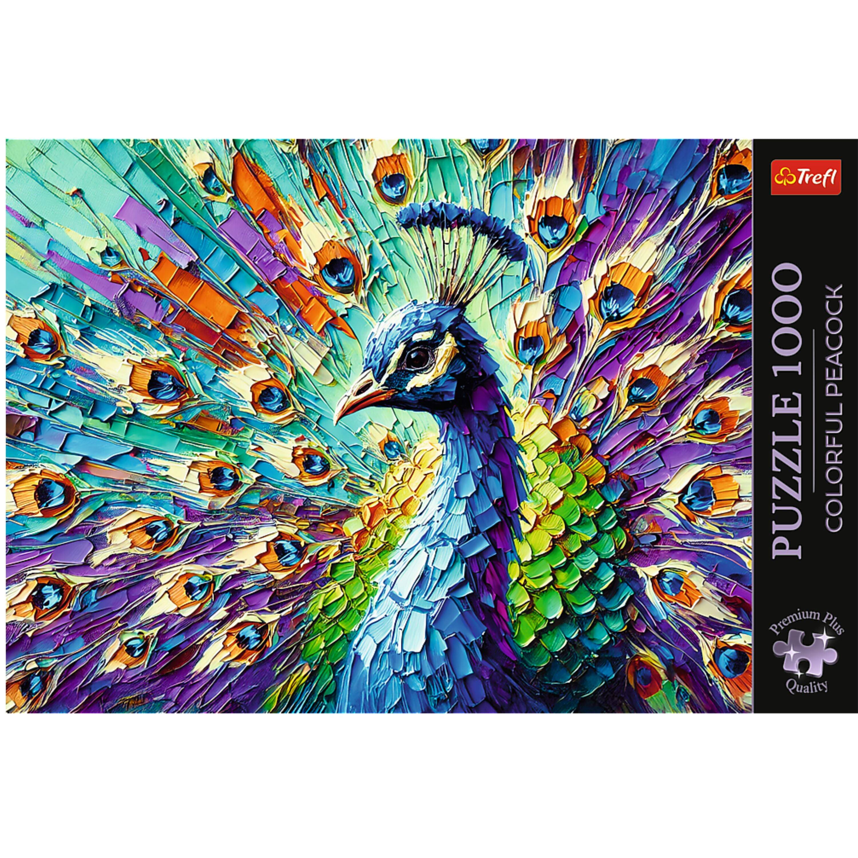 Trefl 1000 PEACOCK PUZZLE  
COLORFUL  
Premium Plus Quality